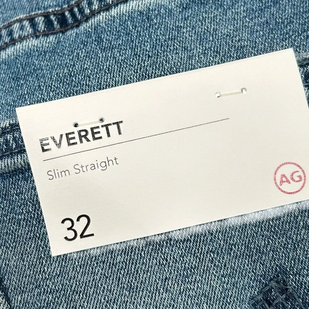 AG Adriano Goldschmied Everett Jeans Mens 32 Japanese Denim Zipline Casual NWT